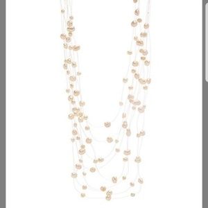 White Pearl Formations Multi-Strand Necklace